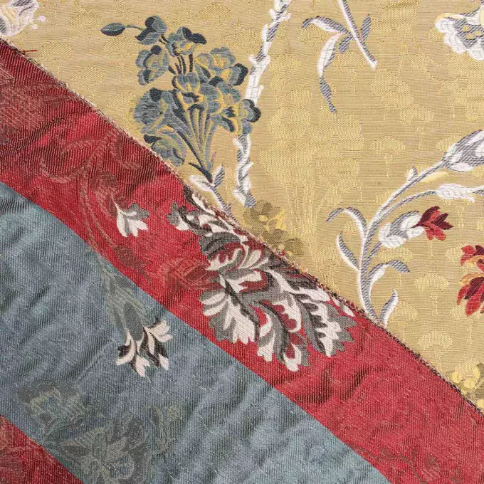 生地・モンミラーユ（クリーム）グレードAシルク100% – ジャカード織 – ルイ15世アーカイブロココ様式