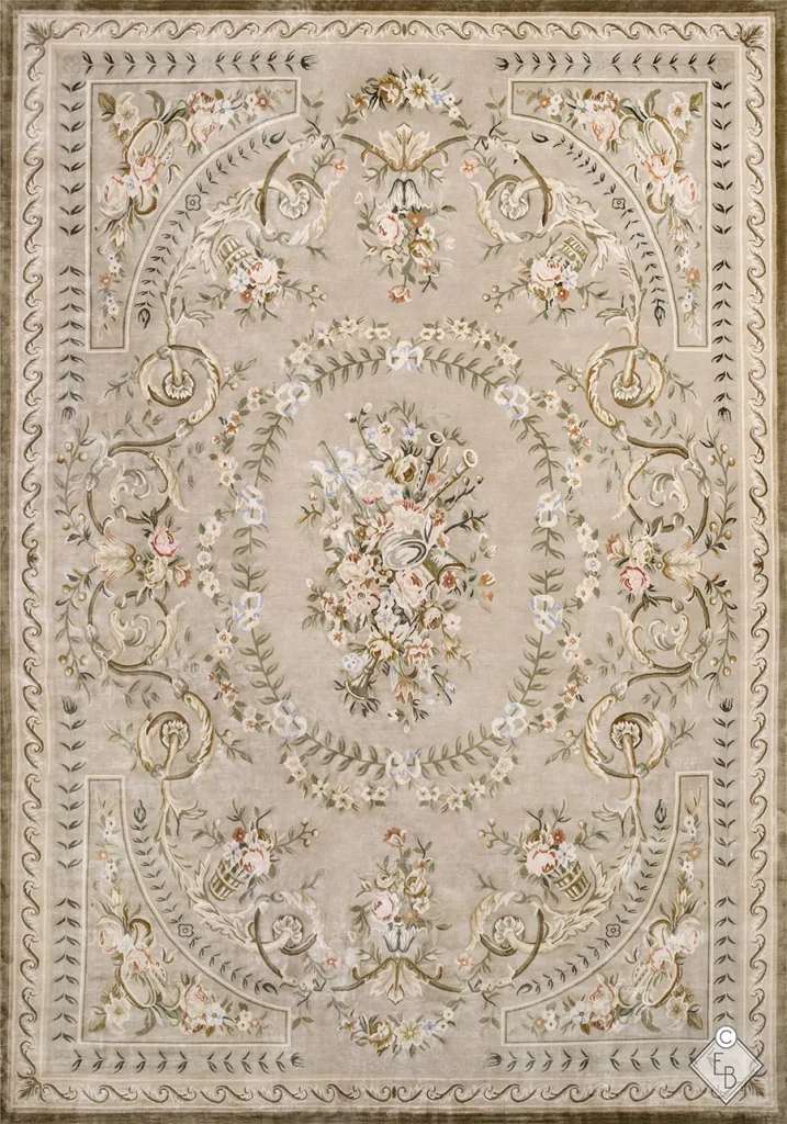 手織りラグ・シルクウール《プレッシー》140 x 200 cm – ルイ16世時代アーカイブ